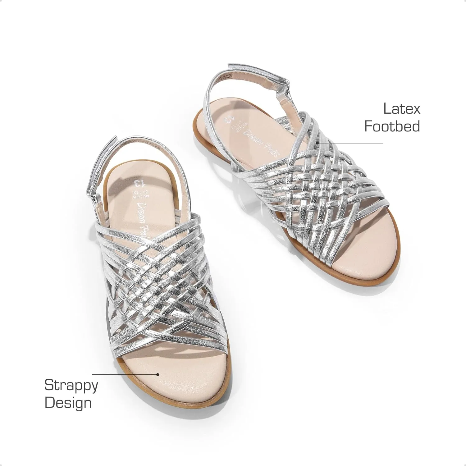 DREAM PAIRS Girls Sandals Gladiator Braided Flat Open Toe Summer Sandals