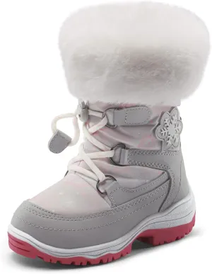 DREAM PAIRS Girls Toddler Snow Boots Slip Resistant Faux Fur Lined Mid Calf Little Kids Winter Shoes