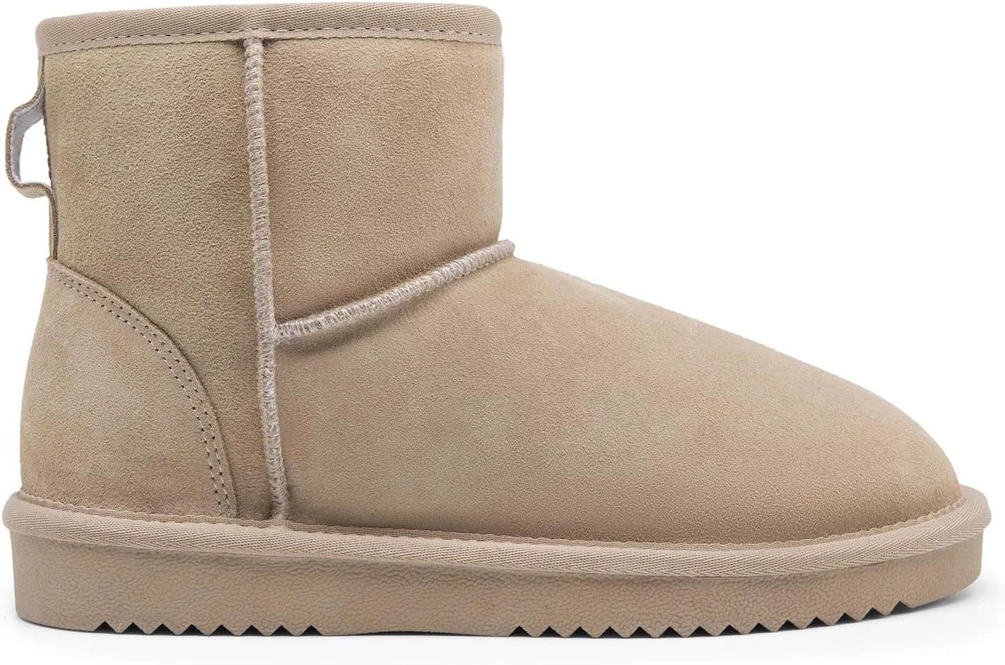 DREAM PAIRS Snow Boots for Women Genuine Suede Faux Fur Lining Water Resistant Anti-Slip Warm Winter Booties Slip On Memory Foam Comfort Ankle Boots FuzzyClassicⅡ Low Boots
