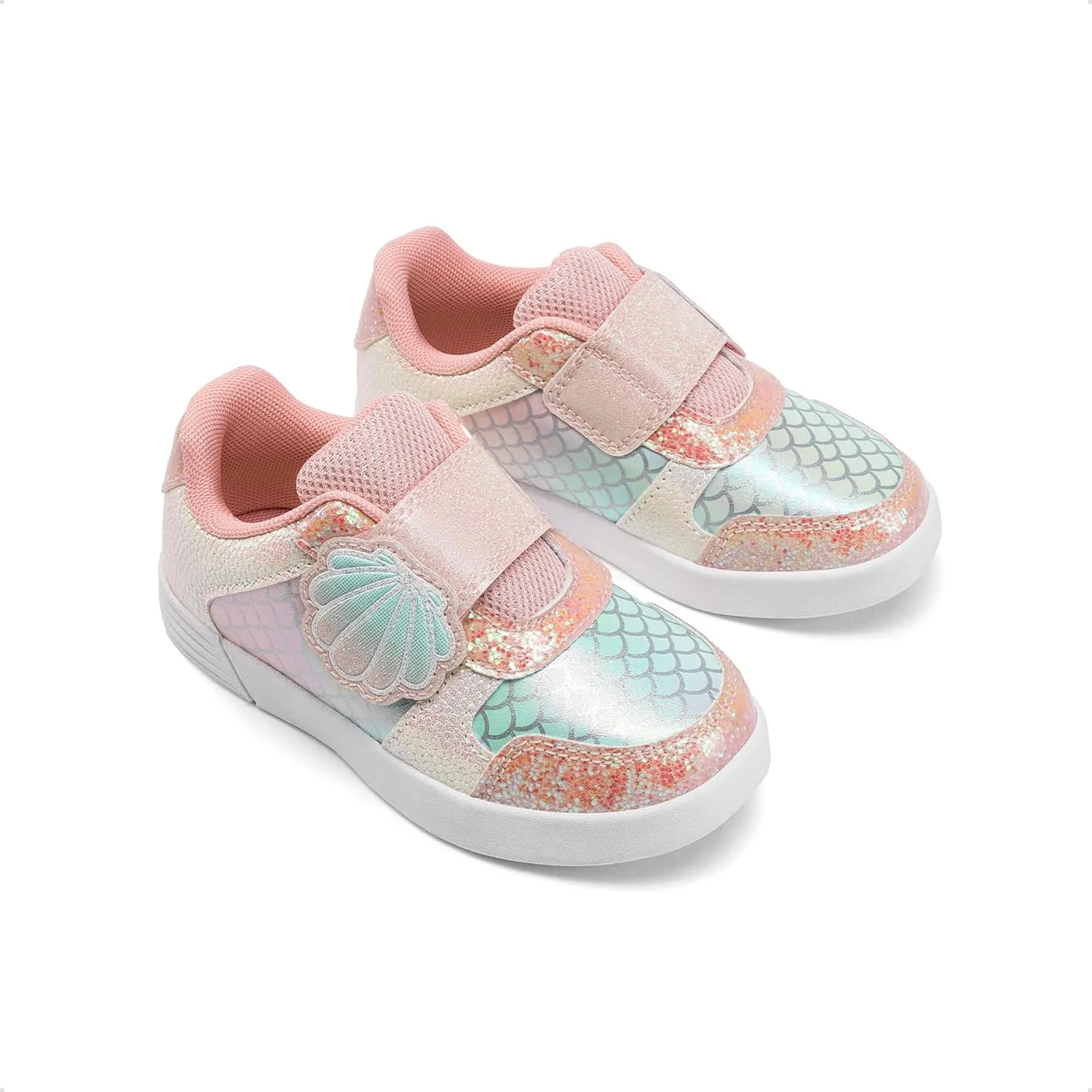 DREAM PAIRS Toddler Girls Sneakers Sparkly Shiny Lightweight Comfortable Hook and Loop Casual Walking Little Kids Shoes