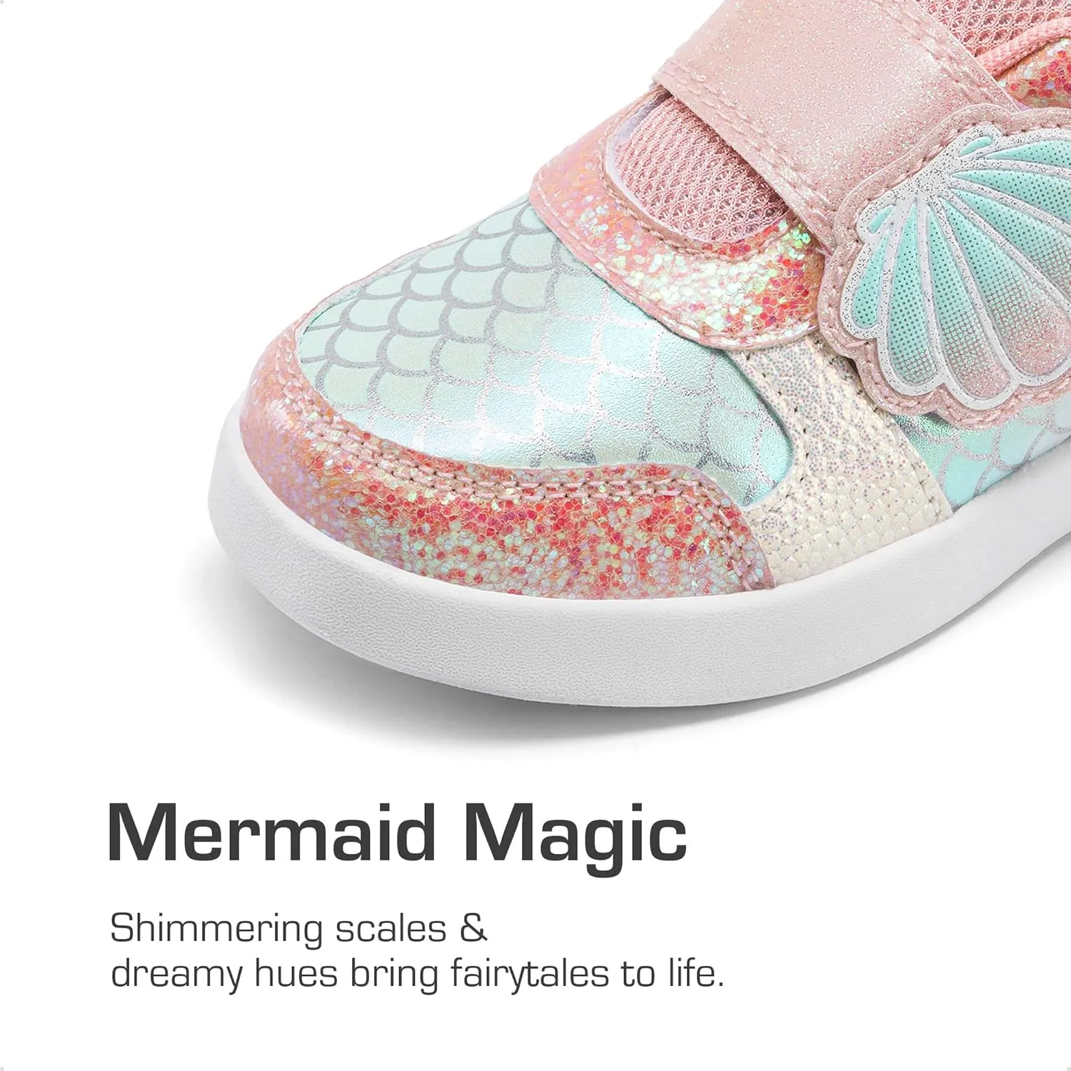 DREAM PAIRS Toddler Girls Sneakers Sparkly Shiny Lightweight Comfortable Hook and Loop Casual Walking Little Kids Shoes