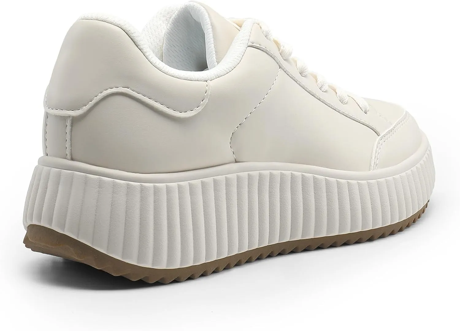 DREAM PAIRS Women Platform Chunky Lightweight Comfortable Casual Faux Leather Lace-Up Dee Walking Fashion Sneakers