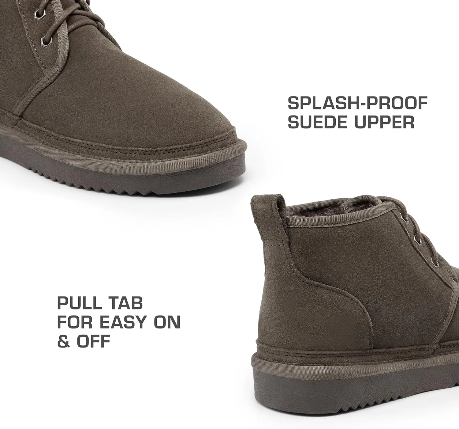 DREAM PAIRS Women's Ankle Winter Boots Genuine Suede Leather Faux Fur Lace Up Snow Warm Comfort Cozy Short Booties FuzzyGo Women's Cozy
