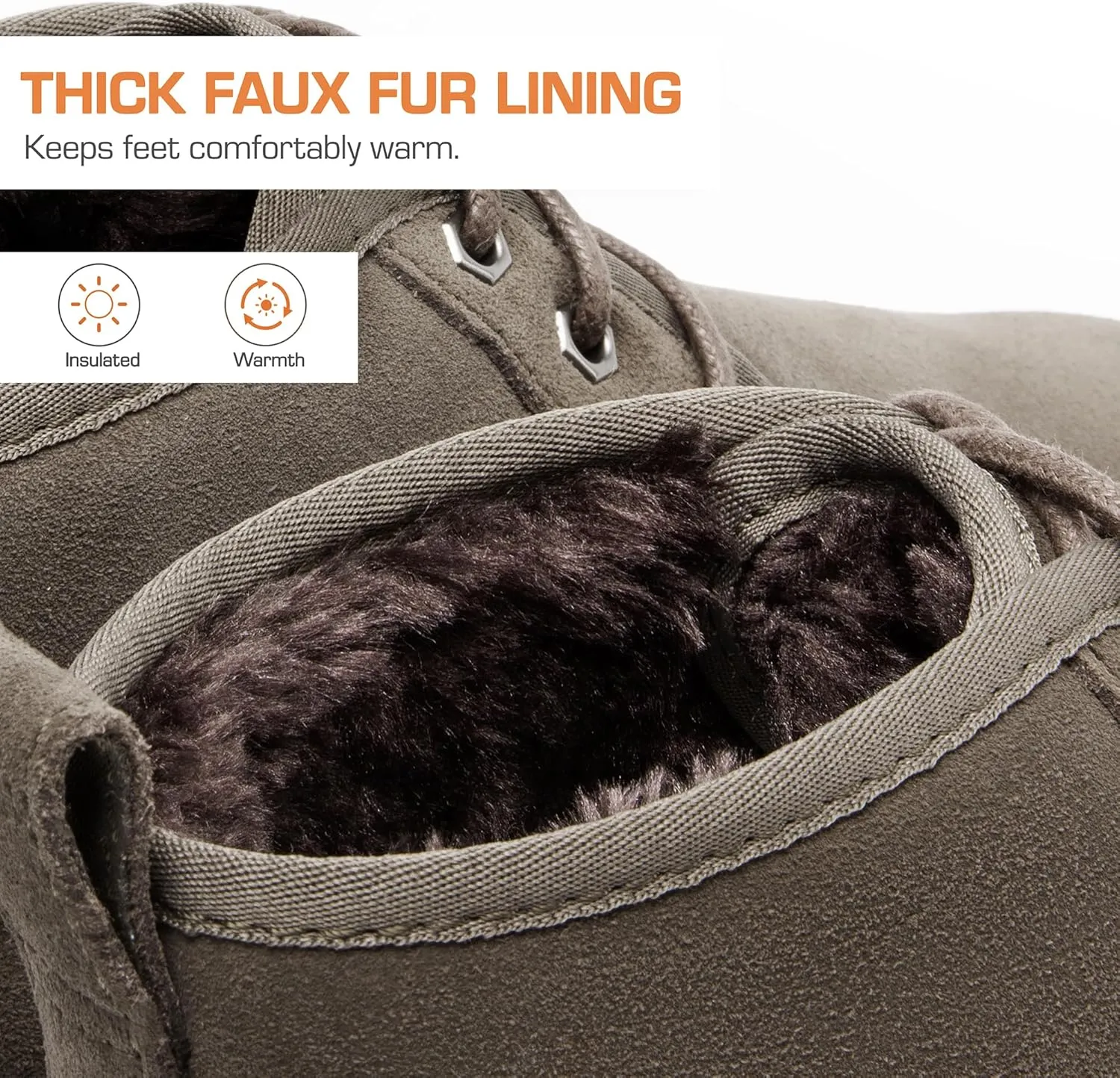 DREAM PAIRS Women's Ankle Winter Boots Genuine Suede Leather Faux Fur Lace Up Snow Warm Comfort Cozy Short Booties FuzzyGo Women's Cozy