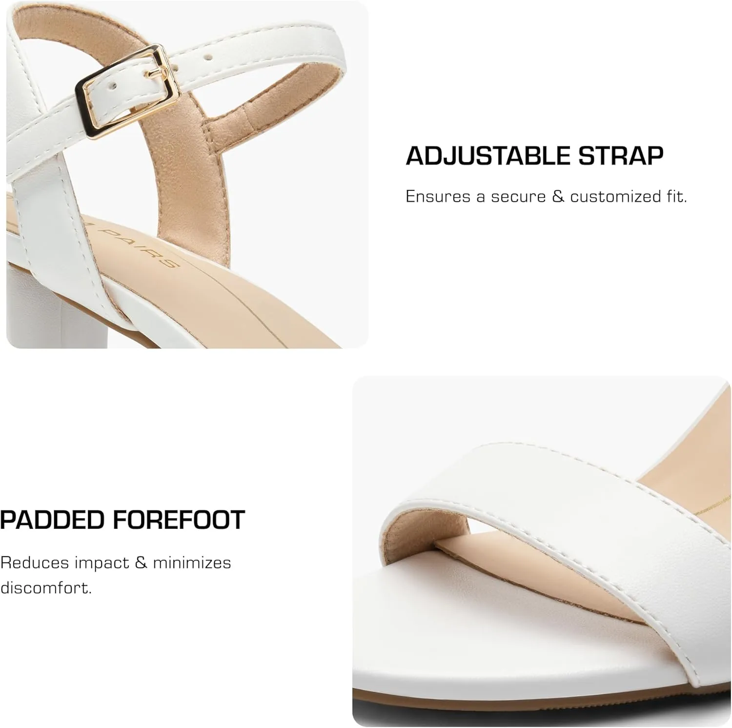DREAM PAIRS Women's Chunky Heels Block Round Open Toe Ankle Strap Heel Fashion Wedding Party Comfort Dress Sandals Shoes