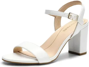 DREAM PAIRS Women's Chunky Heels Block Round Open Toe Ankle Strap Heel Fashion Wedding Party Comfort Dress Sandals Shoes