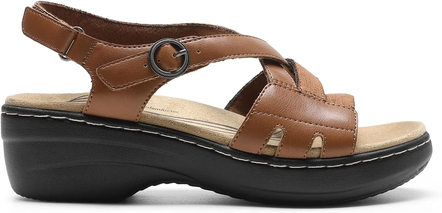 DREAM PAIRS Women's Comfortable Arch Support Wedge Sandals Open Toe Summer Walking Shoe