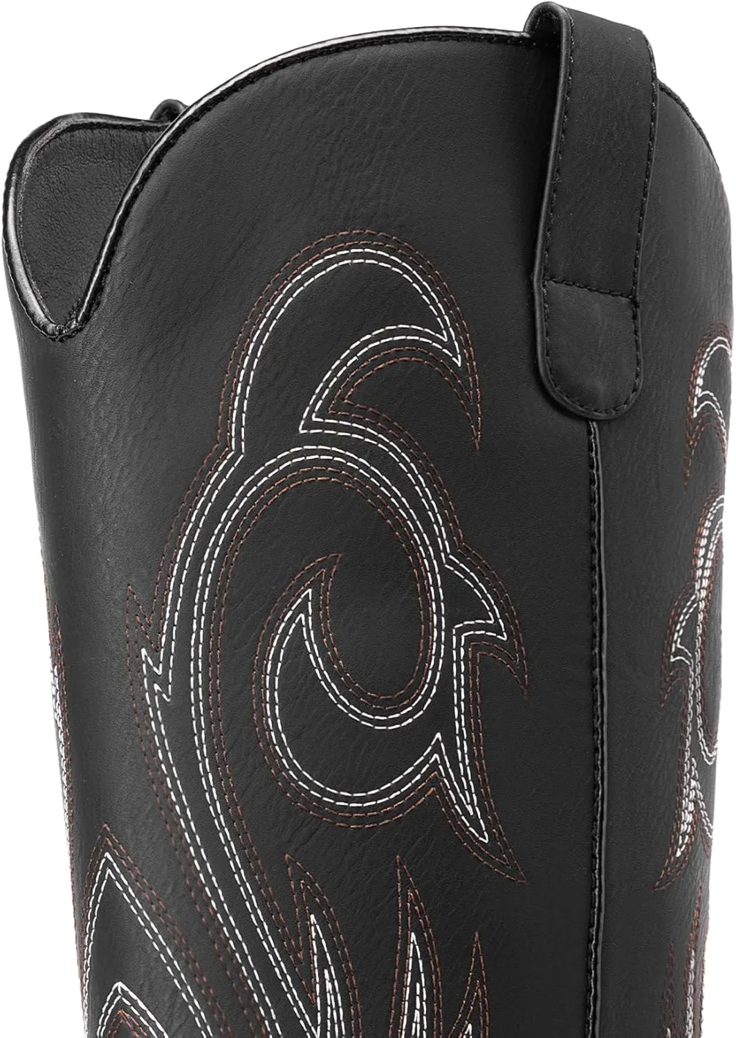 DREAM PAIRS Womens Cowboy Boots Comfortable Cowgirl Knee High Boots Pull On Side Zipper Chunky Heel Embroidered Western Boots