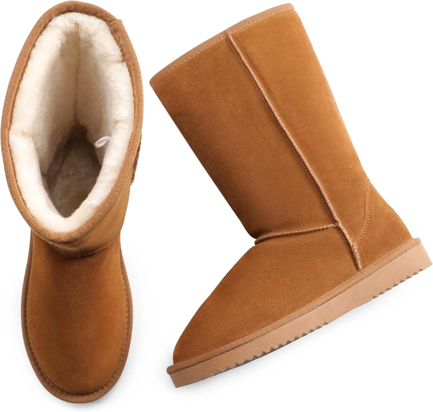 DREAM PAIRS Women's High-top Winter Snow Boots Slip on Warm Comfortable Outdoor Booties Shoes for Women FuzzyClassic