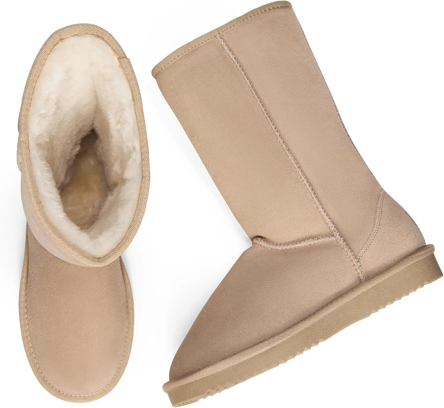 DREAM PAIRS Women's High-top Winter Snow Boots Slip on Warm Comfortable Outdoor Booties Shoes for Women FuzzyClassic