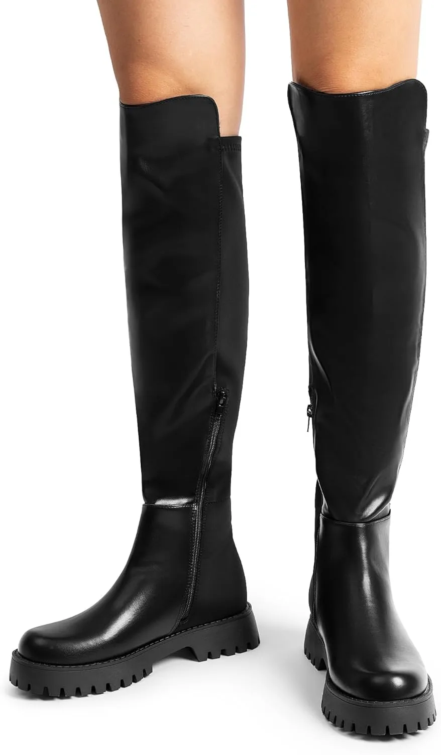 DREAM PAIRS Women's Knee High Boots, Platform Chunky Heel Thigh High Fashion Over The Knee Boots, SDOB2407W