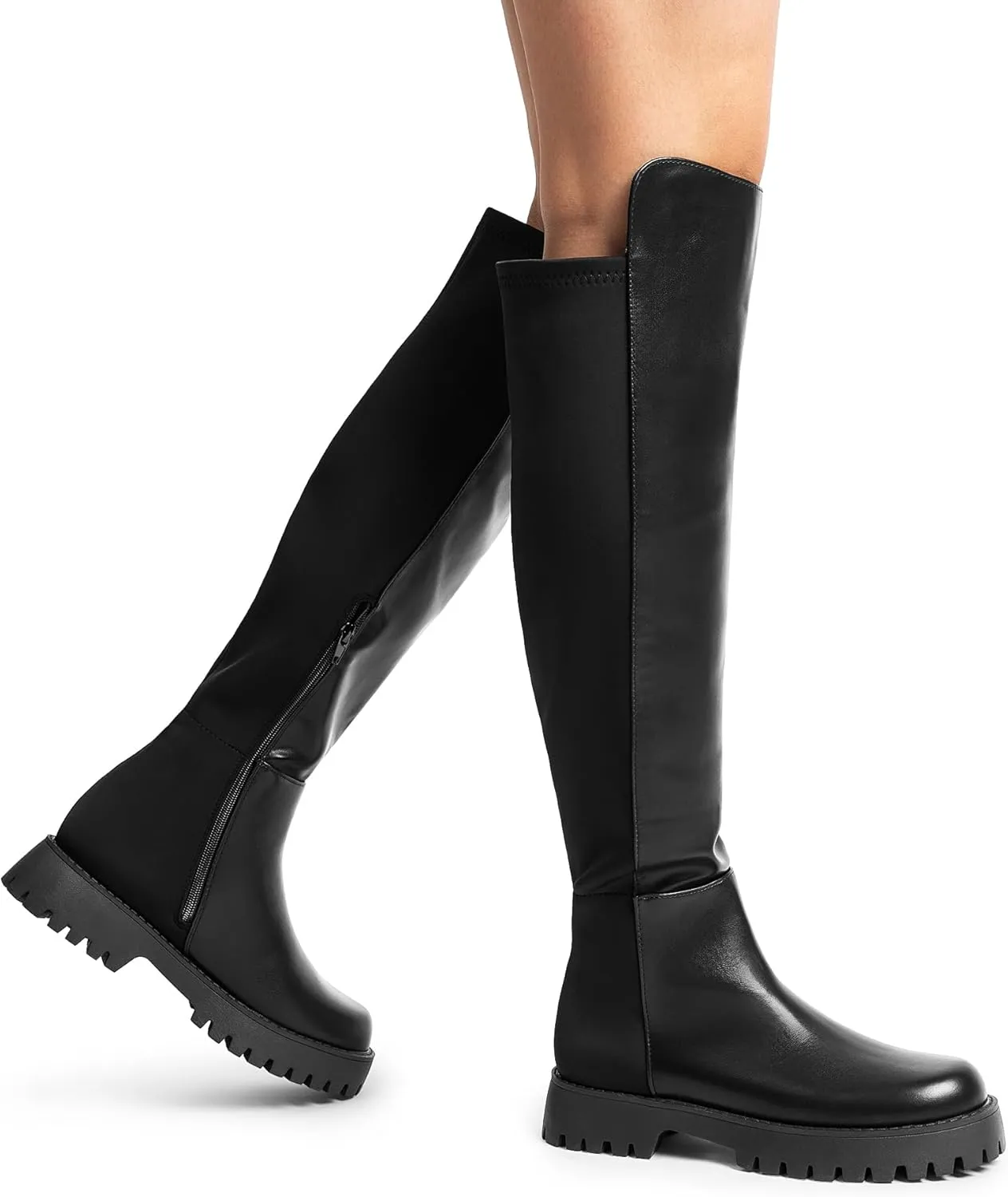 DREAM PAIRS Women's Knee High Boots, Platform Chunky Heel Thigh High Fashion Over The Knee Boots, SDOB2407W