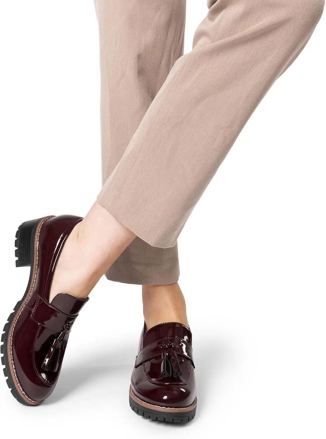 DREAM PAIRS Womens Loafers, Slip On Platform Chunky Penny Heeled Loafers for Women Dressy and Work, Business Casual Shoes for Women