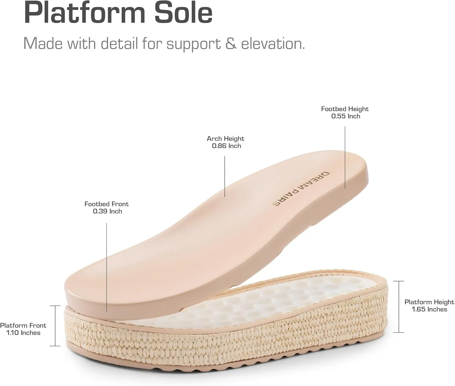 DREAM PAIRS Women's Low Wedge Sandals Comfortable Arch Support Platform Open toe Casual Dressy Flat Summer Sandals with Adjustable Straps