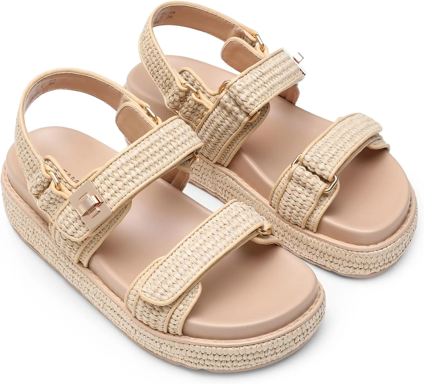 DREAM PAIRS Women's Low Wedge Sandals Comfortable Arch Support Platform Open toe Casual Dressy Flat Summer Sandals with Adjustable Straps