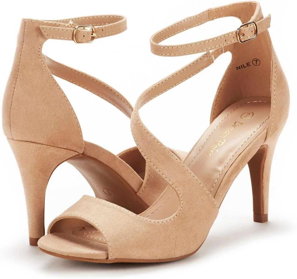 DREAM PAIRS Women's NILE Fashion Stilettos Open Toe Pump Heel Sandals