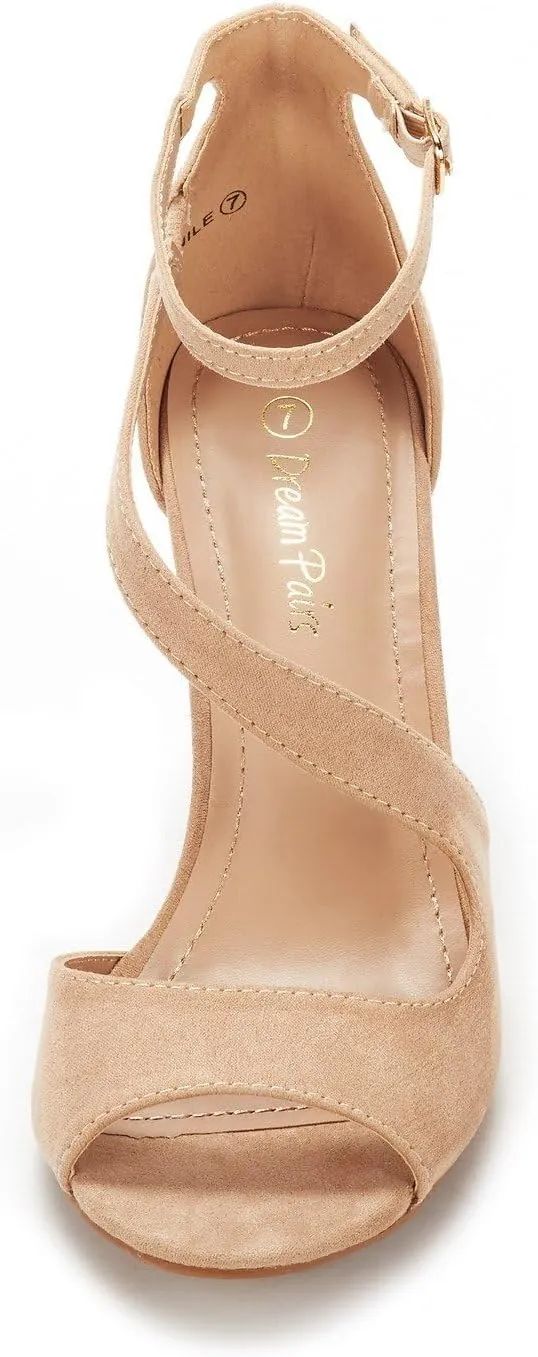 DREAM PAIRS Women's NILE Fashion Stilettos Open Toe Pump Heel Sandals