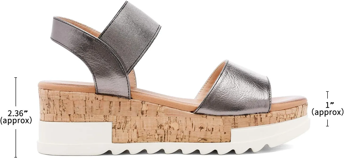 DREAM PAIRS Women's Open Toe Ankle Strap Casual Flatform Platform Wedges Sandals