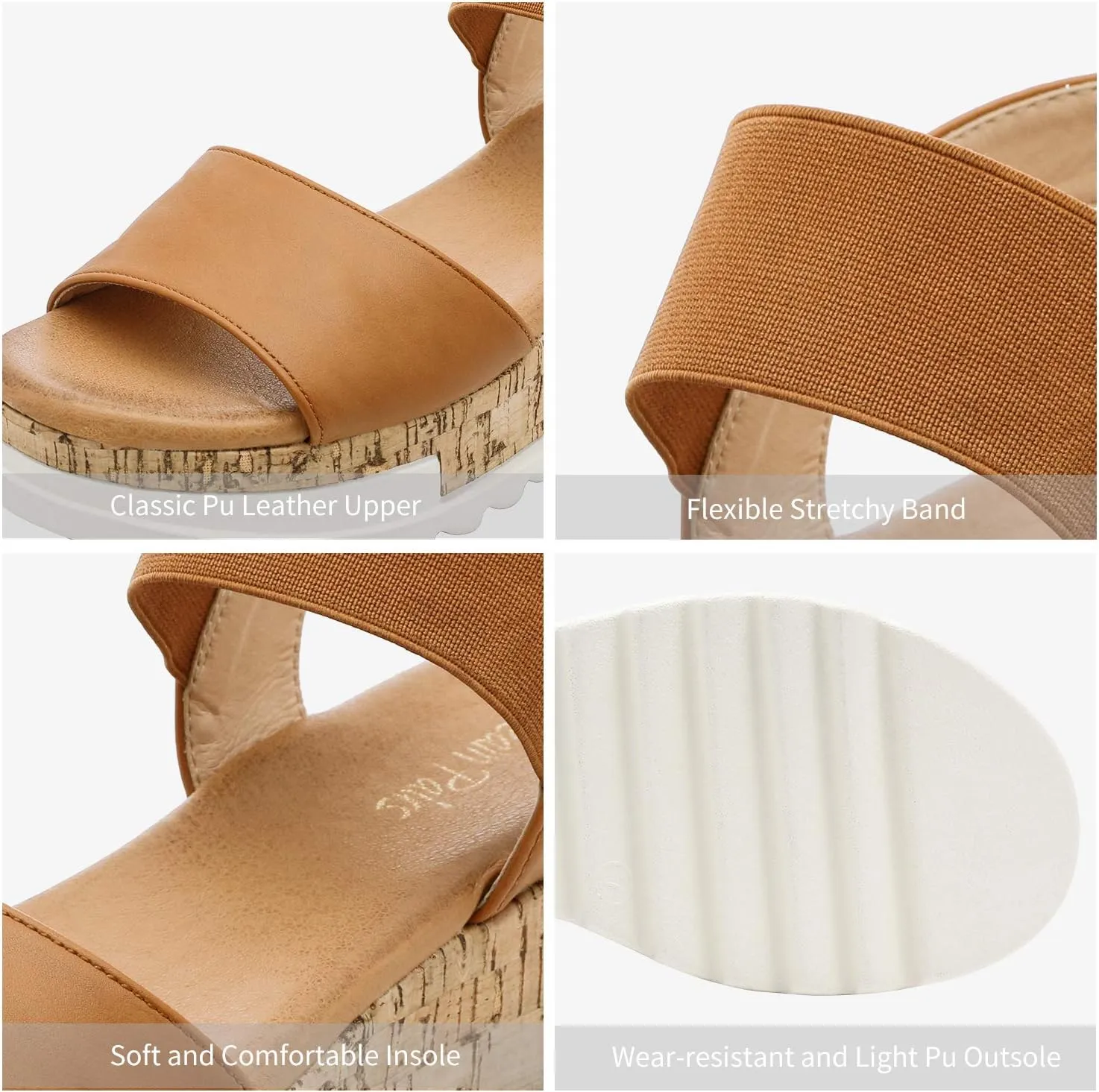 DREAM PAIRS Women's Open Toe Ankle Strap Casual Flatform Platform Wedges Sandals