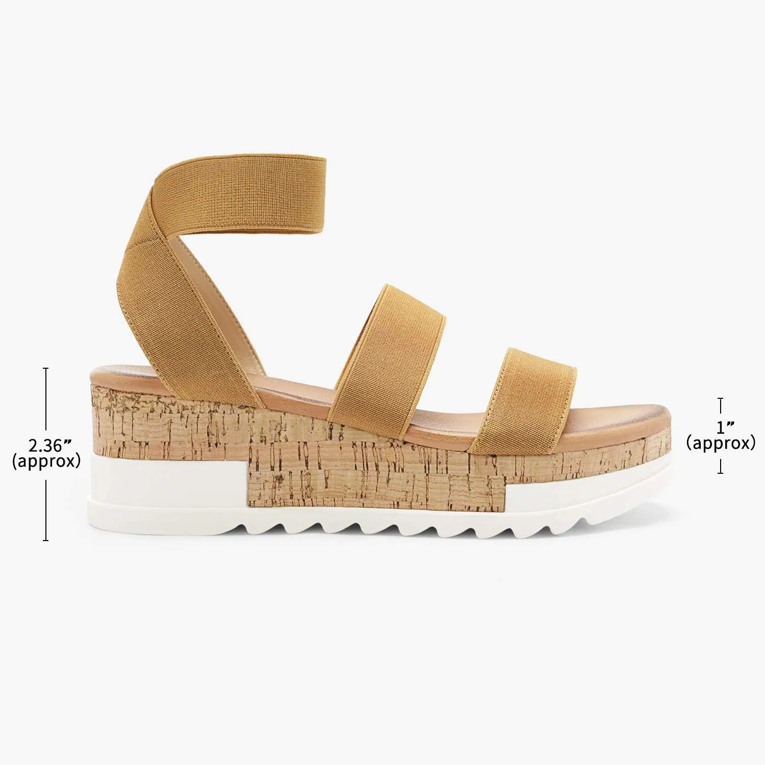DREAM PAIRS Women's Open Toe Ankle Strap Casual Flatform Platform Wedges Sandals