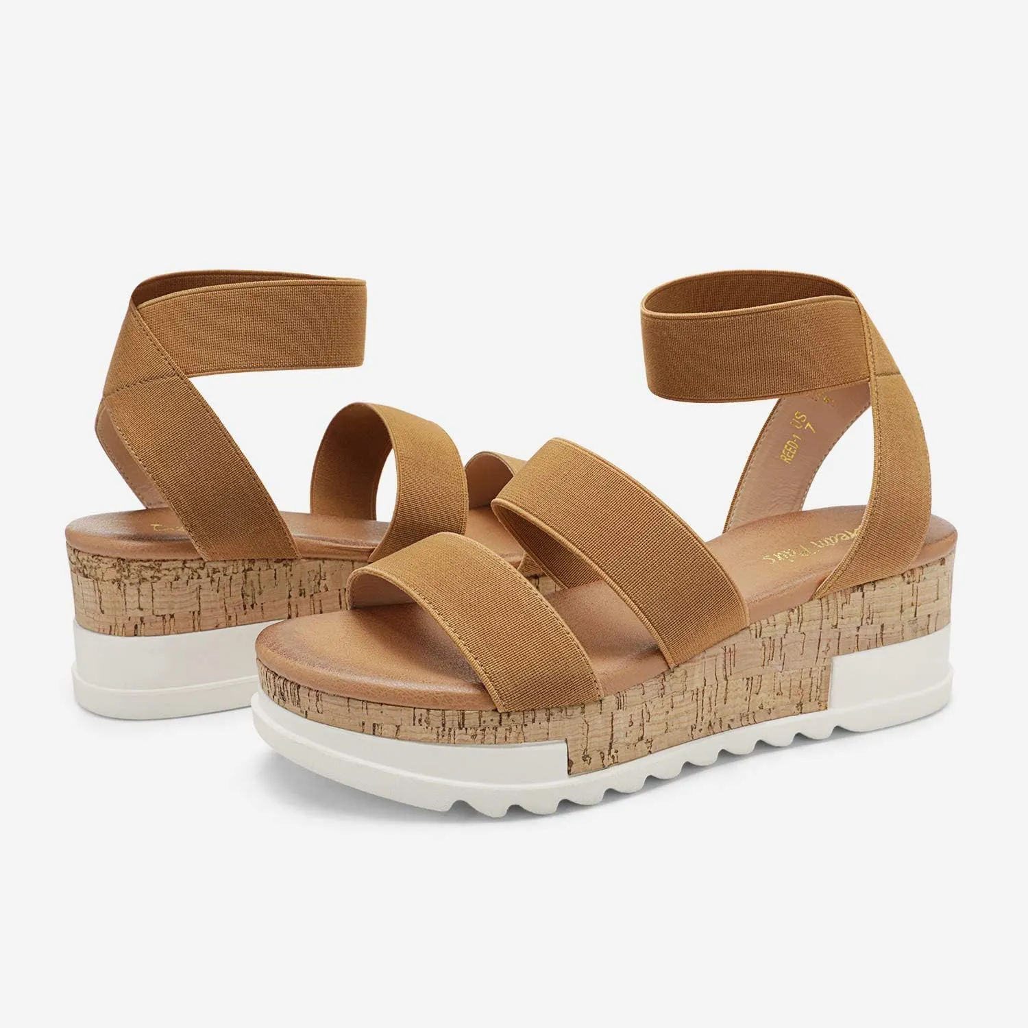 DREAM PAIRS Women's Open Toe Ankle Strap Casual Flatform Platform Wedges Sandals