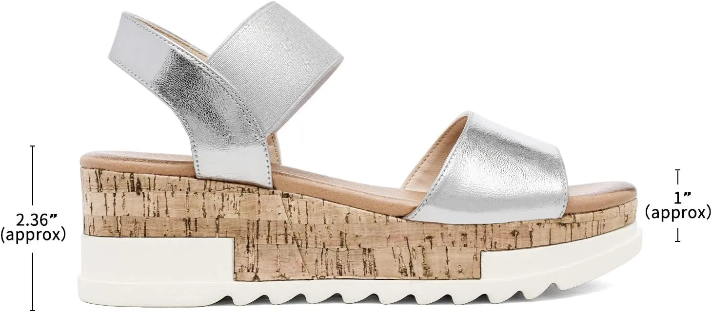 DREAM PAIRS Women's Open Toe Ankle Strap Casual Flatform Platform Wedges Sandals