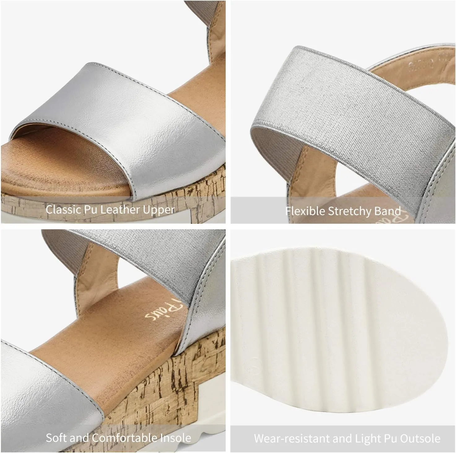 DREAM PAIRS Women's Open Toe Ankle Strap Casual Flatform Platform Wedges Sandals