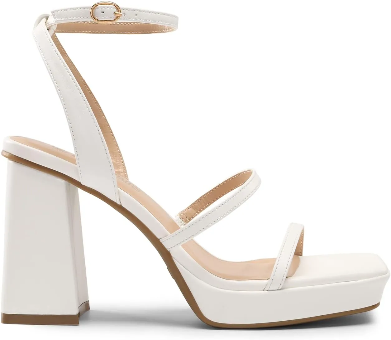 DREAM PAIRS Women's Platform Strappy Heels Open Toe Ankle Strap Square Party Sandals Y2K Dress Shoes