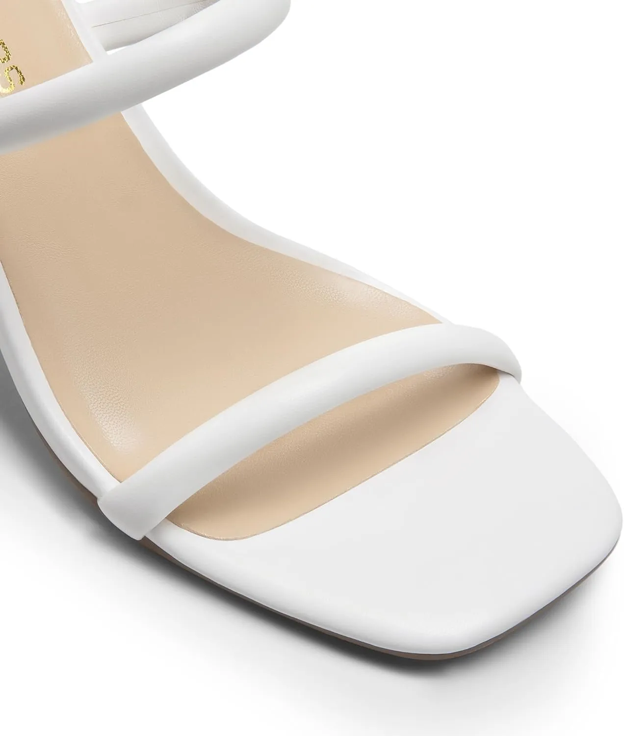 DREAM PAIRS Women's Square Open Toe Block Heels Two Strap Slip On High Heeled Slides Sandals