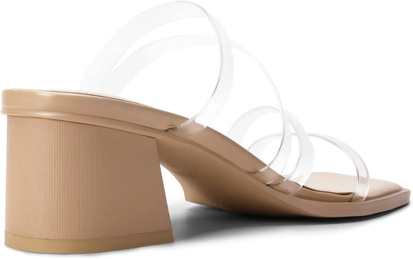 DREAM PAIRS Women's Strappy Heels Block Open Toe Low Heel Chunky Mules Sandals Dress Shoes