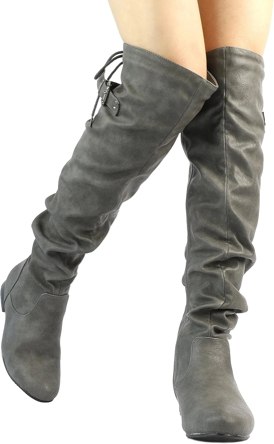 DREAM PAIRS Women's Suede Over The Knee Thigh High Winter Boots