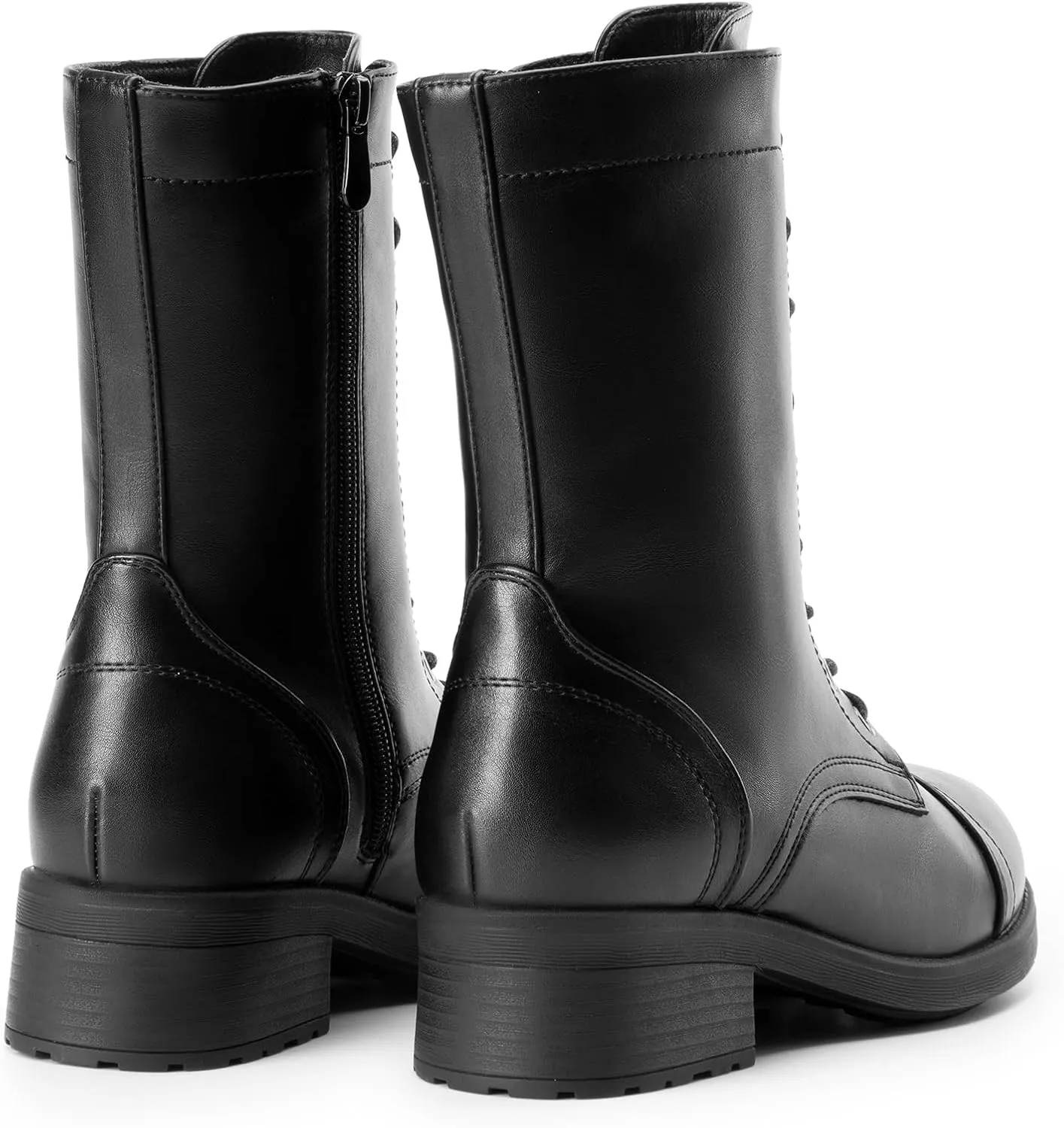 DREAM PAIRS Women's Winter Lace up Mid Calf Combat Riding Military Boots