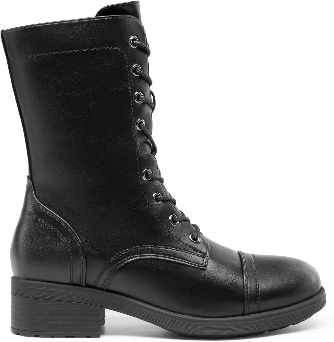 DREAM PAIRS Women's Winter Lace up Mid Calf Combat Riding Military Boots