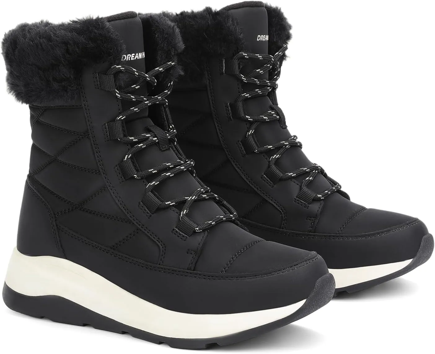 DREAM PAIRS Women's Winter Snow Boots Waterproof Lightweight Warm Faux Fur Lined Insulated Outdoor Ladies Mid-Calf Booties