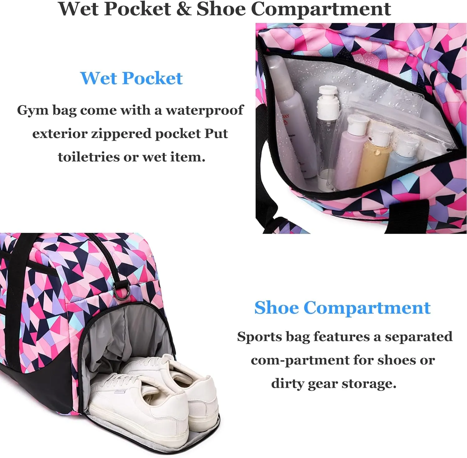 DSIUE Kids Duffle Bag Girls Sports Gym Bag, Small Weekender Overnight Bags Carry On Travel Duffel for Women Teen Girls