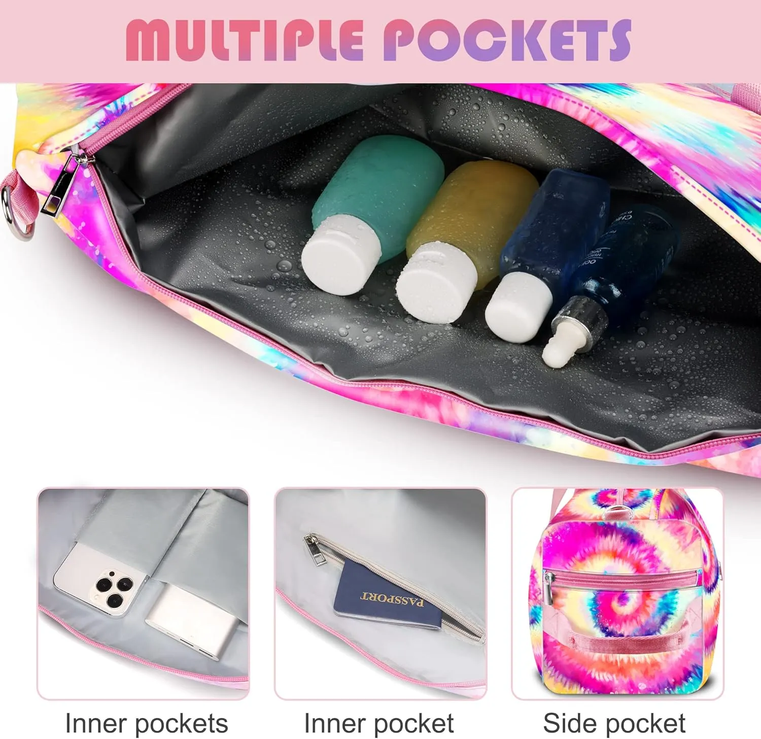 Duffle Bag for Girls and Woman,Dance Bag Girls,Overnight Bag Gymnastics Sports Bag for Kids with Shoe Compartments,Woman Travel Weekender Sleepover Carry On Bag