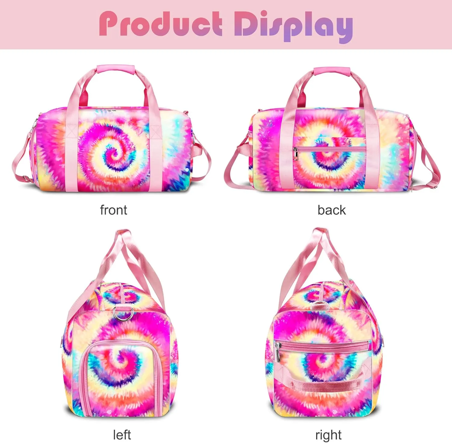 Duffle Bag for Girls and Woman,Dance Bag Girls,Overnight Bag Gymnastics Sports Bag for Kids with Shoe Compartments,Woman Travel Weekender Sleepover Carry On Bag