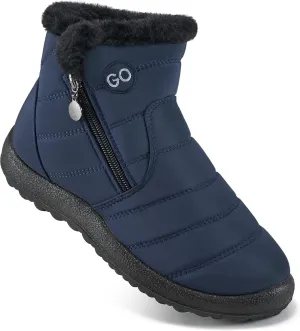 DUOYANGJIASHA Snow Boots for Women Winter Warm Ankle Booties Waterproof Comfortable Slip On Outdoor Fur Lined Lining Zipper Womens Snow Boots