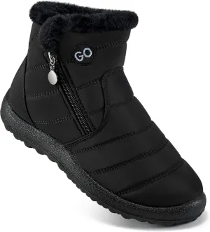 DUOYANGJIASHA Snow Boots for Women Winter Warm Ankle Booties Waterproof Comfortable Slip On Outdoor Fur Lined Lining Zipper Womens Snow Boots