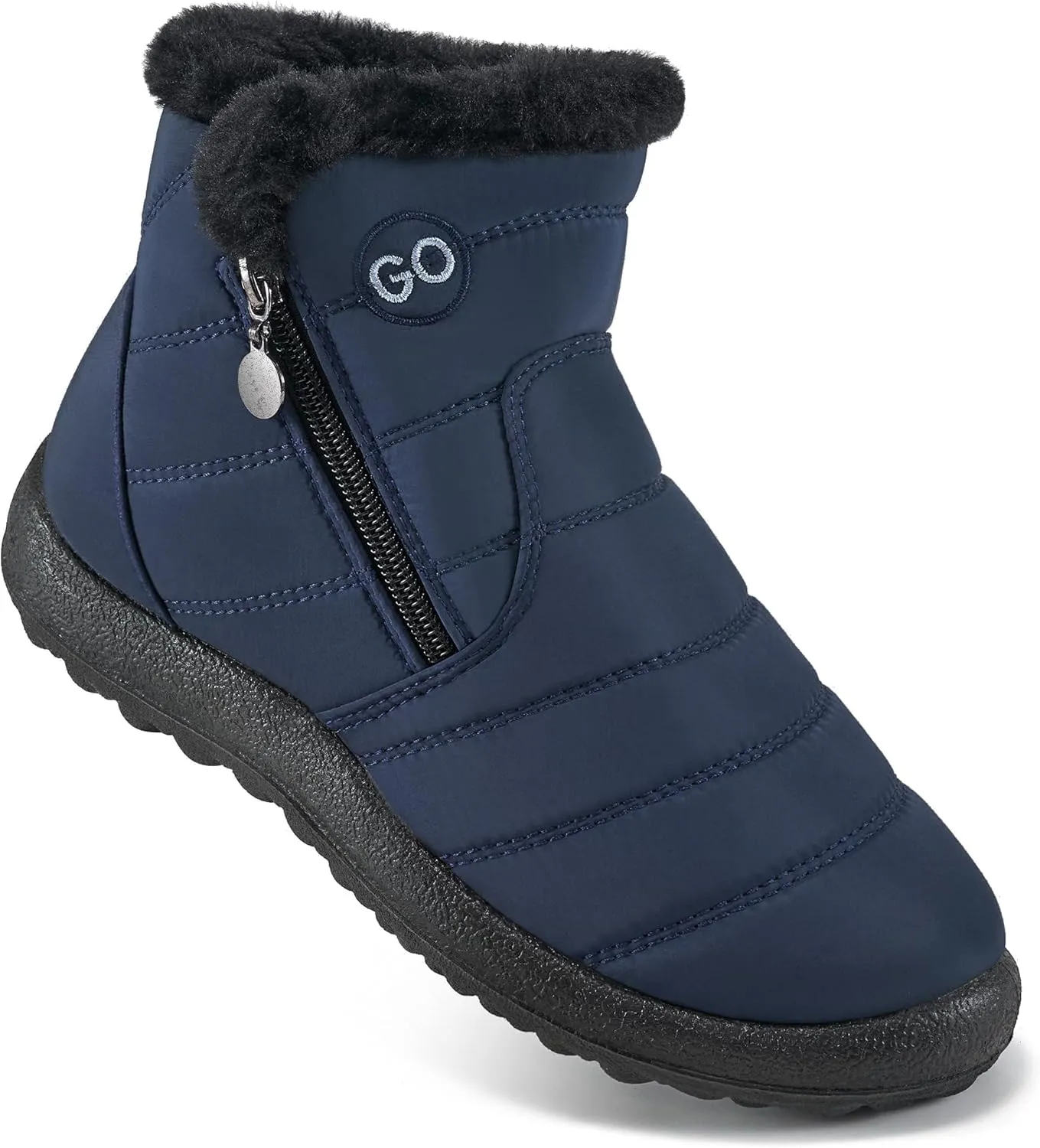 DUOYANGJIASHA Snow Boots for Women Winter Warm Ankle Booties Waterproof Comfortable Slip On Outdoor Fur Lined Lining Zipper Womens Snow Boots