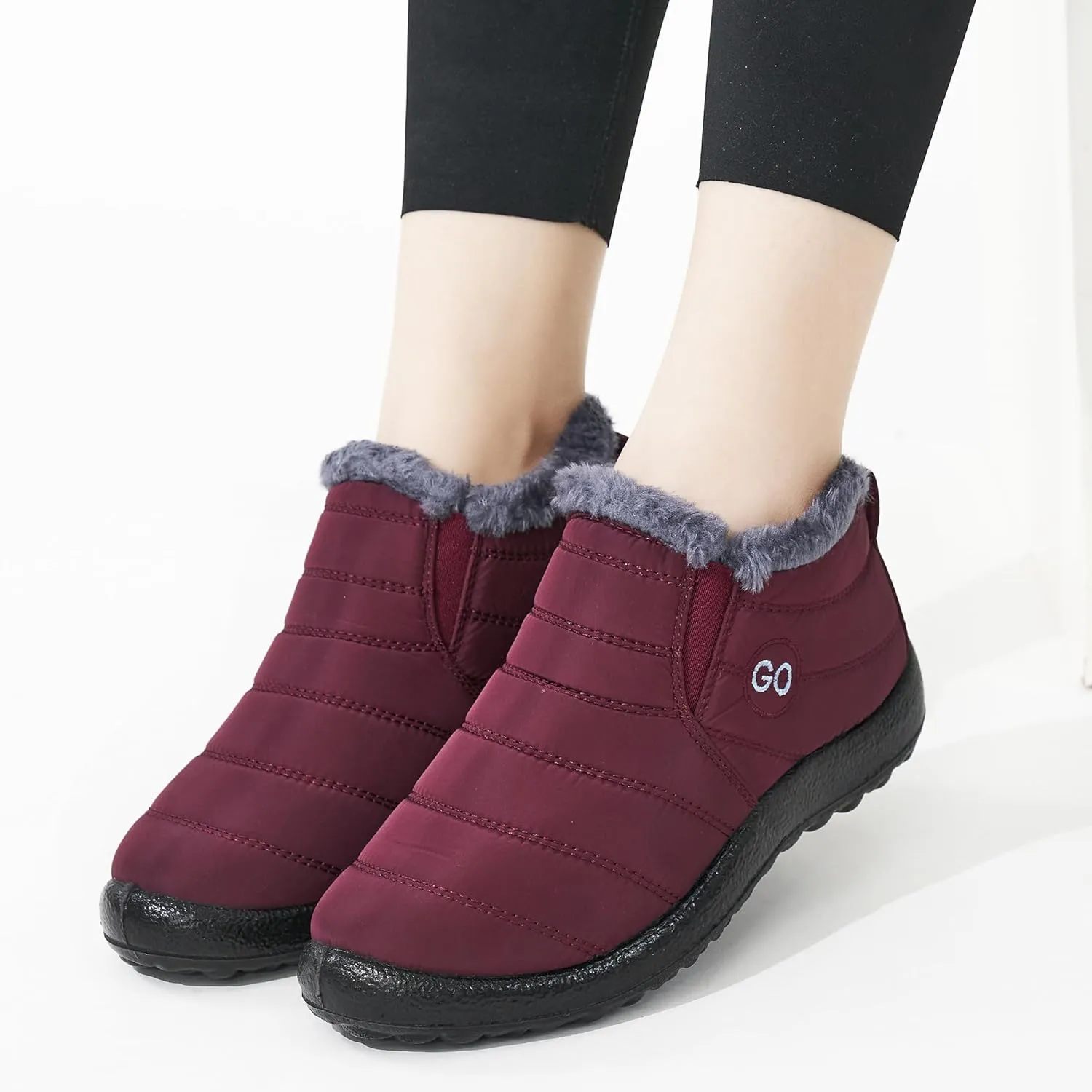 DUOYANGJIASHA Womens Snow Boots Winter Shoes Warm Fur Lined Ankle Booties Waterproof Comfortable Boots for Women