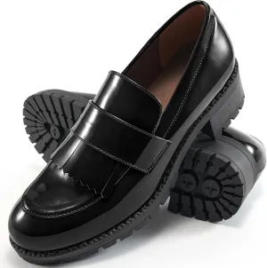 Ecetana Womens Loafers Platform Chunky Penny Lug Sole Comfort Slip on Casual Fashion Business Work Shoes