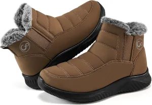 Ecetana Womens Snow Boots Winter Shoes: Ankle Booties Warm Fur Lined Waterproof Non-Slip Boots for Women