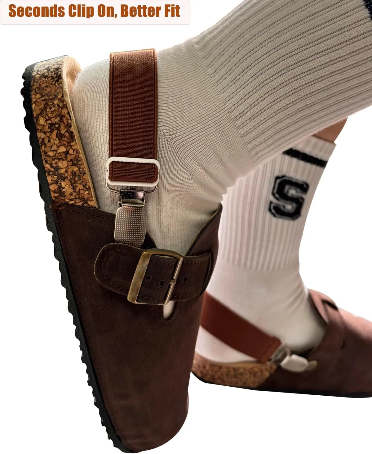 Elastic Shoe Straps for Birkenstock Clogs Men and Women Anti-Loose Band for Boston Footbed Cork Clog Potato Shoes