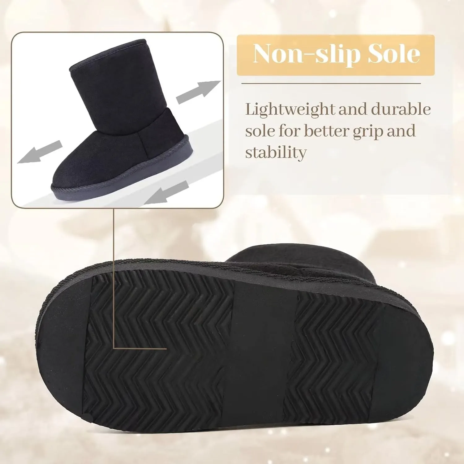 FANTURE Toddler Snow Boots for Girls Boys Winter Warm Fur Lined Kids Non Slip Outdoor Shoes (Toddler/Little Kid)