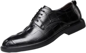 Fashionable Casual Business Dress Shoes for Men Black Wear-Resistant Loafers Classic Height Increase Oxfords