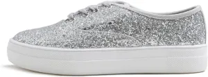 FEVERSOLE Women's Fashion Dress Sneakers Party Bling Casual Flats Embellished Shoes