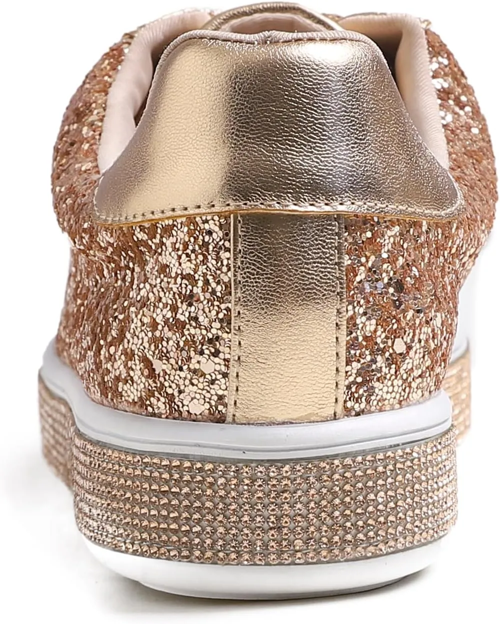 FEVERSOLE Women's Fashion Sparkle Platform Rhinestone Party Holiday Wedding Sneakers