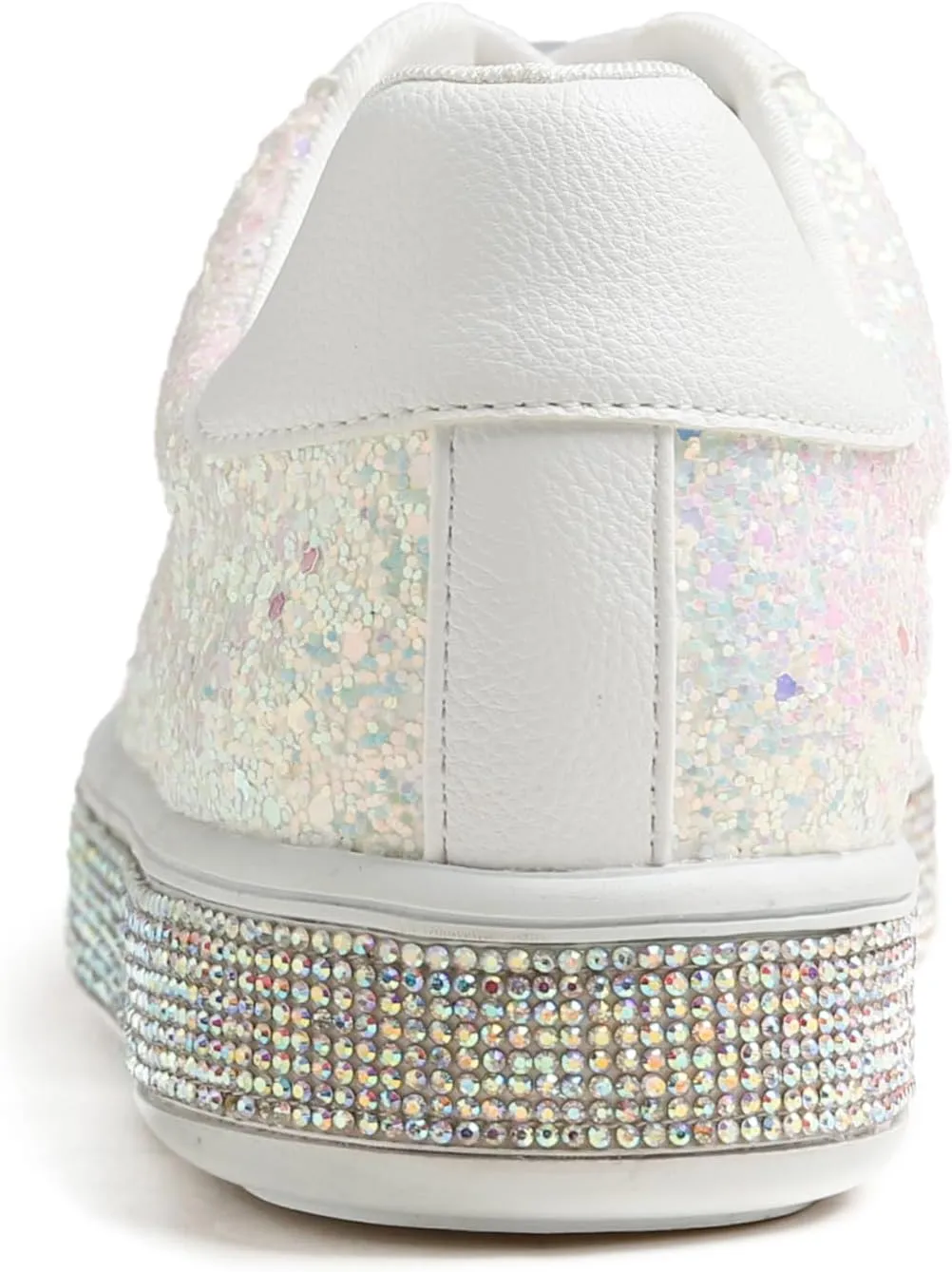 FEVERSOLE Women's Fashion Sparkle Platform Rhinestone Party Holiday Wedding Sneakers