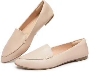 FINIWOR Loafers for Women Flats Shoes Women Pointed Toe Dress Shoes Comfortable Memory Foam Penny Loafers Slip On Shoes